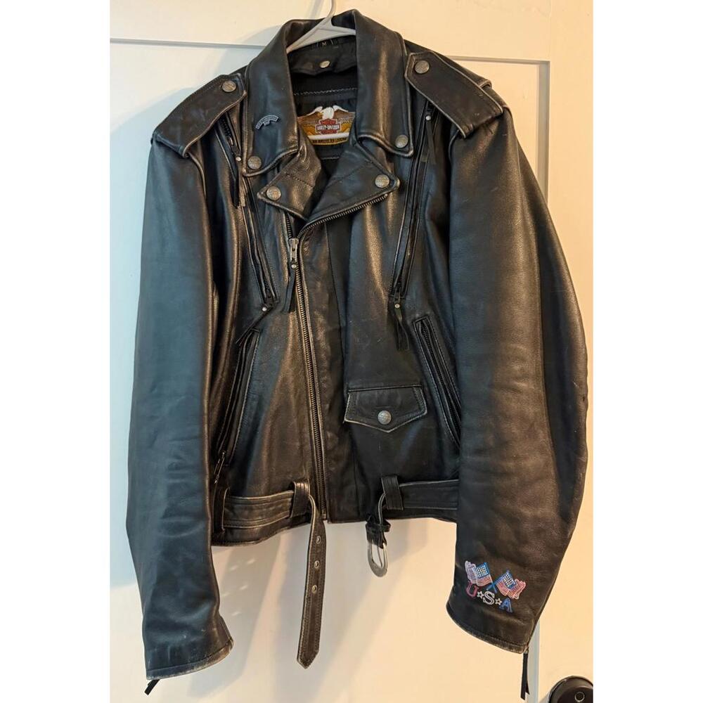 Harley Davidson M VTG 1990s VENTED El Camino Leather Jacket without liner